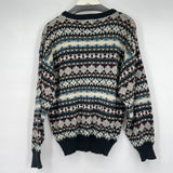 men Apparel Workshop Vintage Patterned Crewneck Multi Sweater L