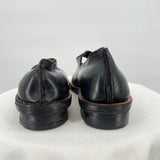 women Handmade Colorblock Leather Mary Janes Black and Brown Shoes 37/6.5