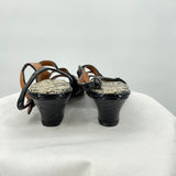 women Handmade Kid Leather and Python Slip-On Gray Black Cream Shoes 36.5/6