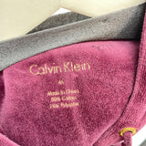 women Calvin Klein Y2K Velour Hoodie Purple Sweatshirt M