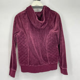women Calvin Klein Y2K Velour Hoodie Purple Sweatshirt M