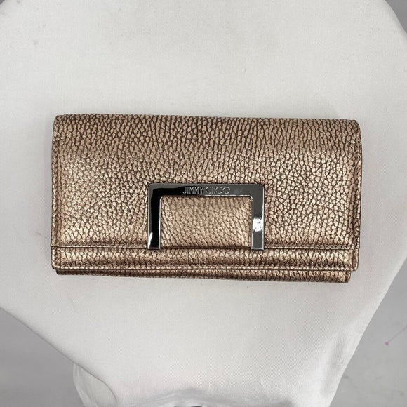 women Jimmy Choo NWT Brushed Metallic Wallet Blush Purse