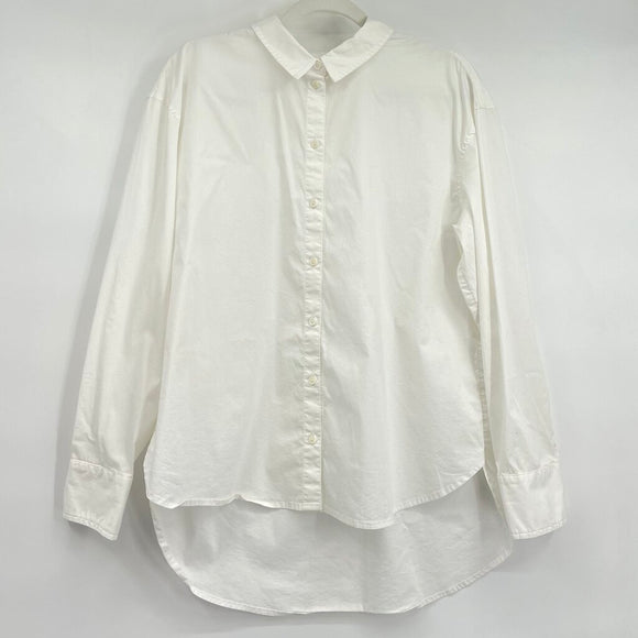 women Treasure & Bond Crisp Button Front White Top M