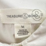 women Treasure & Bond Crisp Button Front White Top M