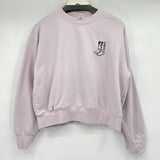 women As Color Embroiderd Cowboy Boot Cropped Purple Sweatshirt M