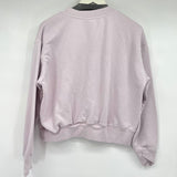 women As Color Embroiderd Cowboy Boot Cropped Purple Sweatshirt M