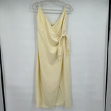 women Urban Outfitters NWT Linen Blend Wrap Yellow Dress S