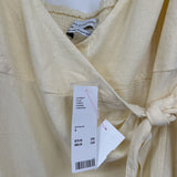 women Urban Outfitters NWT Linen Blend Wrap Yellow Dress S