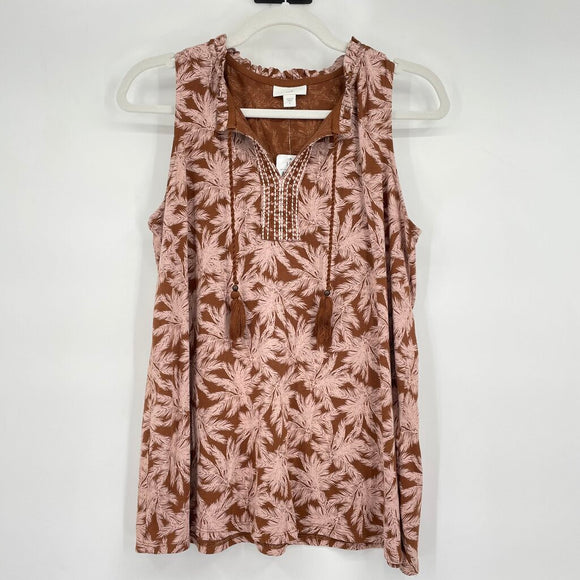 women J.Jill NWT Cotton Blend Tank Auburn Top S
