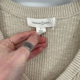 women Treasure & Bond Linen Cotton Blend Vest Tan Sweater S