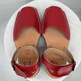 women Pons Leather Sandals Red Shoes 8