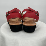 women Pons Leather Sandals Red Shoes 8