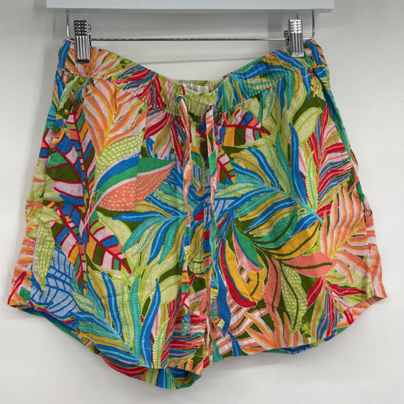 women C&C California Linen Floral Multicolor Shorts M