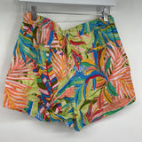 women C&C California Linen Floral Multicolor Shorts M