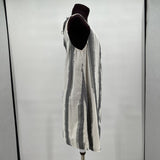 women Lou & Grey Halter Tie Neck Striped Cream Gray Dress XS