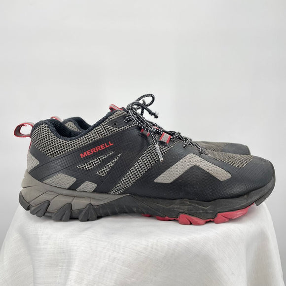 men Merrell Trek Shoes Black Gray Red Shoes 10