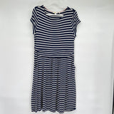 women Boden Crewneck Striped Knit Navy Blue and White Dress 12R