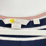 women Boden Crewneck Striped Knit Navy Blue and White Dress 12R