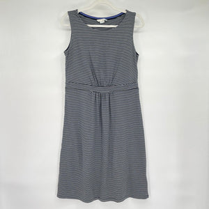 women Boden Sleeveless Striped Knit Navy Blue and Ice Blue Dress 10L