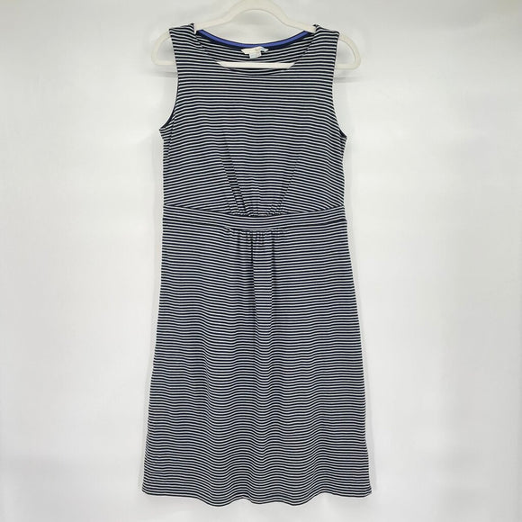 women Boden Sleeveless Striped Knit Navy Blue and Ice Blue Dress 10L
