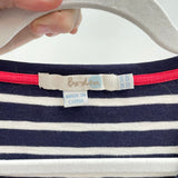 women Boden Splice Front Striped Knit Navy Blue and White Dress 10R