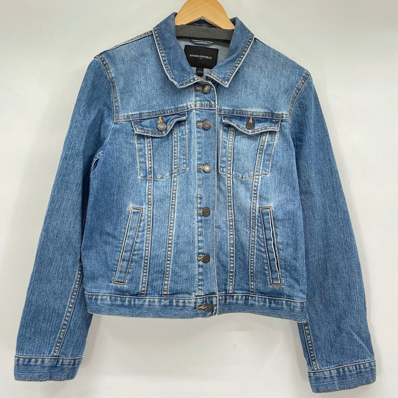 women Banana Republic Outlet Jean Denim Blue Jacket L