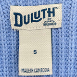 women Duluth Trading Co. Chunky Knit Cotton Cardigan Blue Sweater L