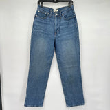 women Madewell Medium Wash Perfect Vintage Straight Blue Jeans 29/8