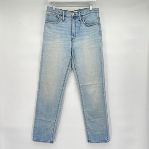 women Madewell Light Wash Classic Straight Jean Blue Jeans 29/8