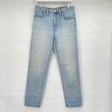 women Madewell Light Wash Classic Straight Jean Blue Jeans 29/8