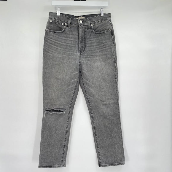 women Madewell Perfect Vintage Distressed Aged Gray Jeans 29/8