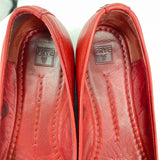 women Frye Leather Pointed Toe Flats Red Shoes 9.5