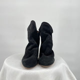women Isabel Marant Doey Suede Ankle Boots Black Shoes 37/6.5