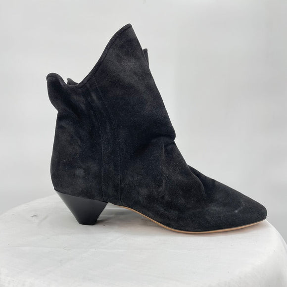 women Isabel Marant Doey Suede Ankle Boots Black Shoes 37/6.5