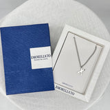 women Morellato NIB X Diamond Chip Stainless Steel Pendant Silver Jewelry