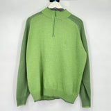 men Pierre Cardin Wool 1/4 Zip Green Sweater L