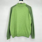 men Pierre Cardin Wool 1/4 Zip Green Sweater L