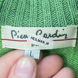 men Pierre Cardin Wool 1/4 Zip Green Sweater L