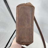 women LL Bean Canvas and Leather Shoulder Bag Green Brown Purse