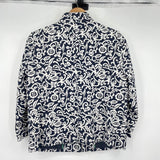 women Liz Claiborne Linen Cotton Blend Navy White Jacket M