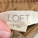 women Loft Cotton Linen Blend Trousers Khaki Pants 2