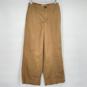 women Loft Cotton Linen Blend Trousers Khaki Pants 2