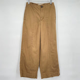 women Loft Cotton Linen Blend Trousers Khaki Pants 2