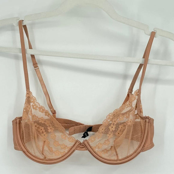 women Urban Outfitters Lace Bra Coral Intimates/Sleepwear M