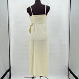 women Urban Outfitters Linen Blend Tank Wrap Pastel Yellow Dress M