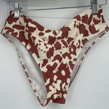 women Cupshe Print Bikini Cream and Brown Swimwear S