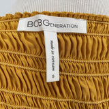 women BCBGeneration Tie Front Peplum Tank Mustard Top S