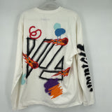 men Look Ma I Can Fly Long Sleeve Tee White Knit Top M