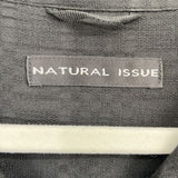 men Natural Issue Button Front Black Top L