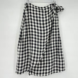 women Madewell Buffalo Check Faux Wrap Midi Black & White Skirt 12